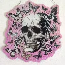 blacksoulcreations-decoration-crâne-et-papillons-en-bois-avec-pierres-naturelles