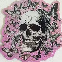 blacksoulcreations-decoration-crâne-et-papillons-en-bois-avec-pierres-naturelles