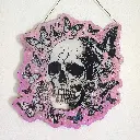 blacksoulcreations-decoration-crâne-et-papillons-en-bois-avec-pierres-naturelles