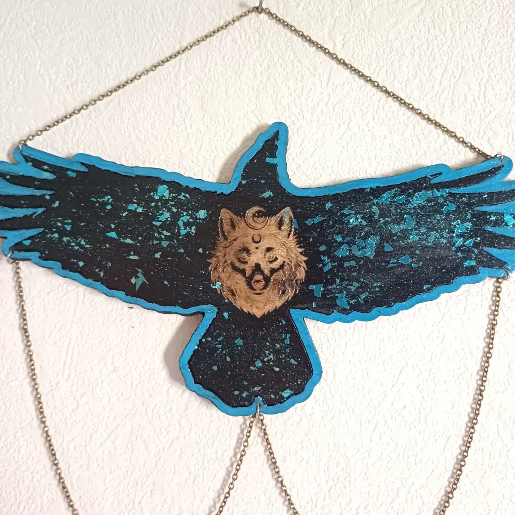 blacksoulcreations-decoration-corbeau-et-loup-en-bois