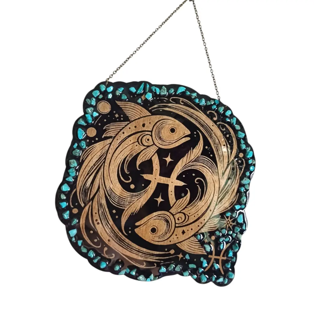 blacksoulcreations-decoration-signe-astrologique-bois-poisson-pierres-naturelles