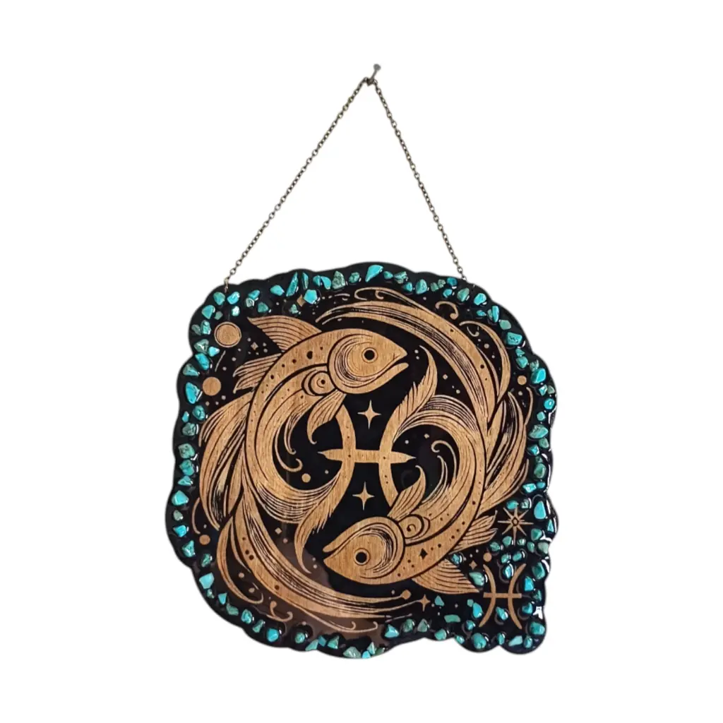 blacksoulcreations-decoration-signe-astrologique-bois-poisson-pierres-naturelles
