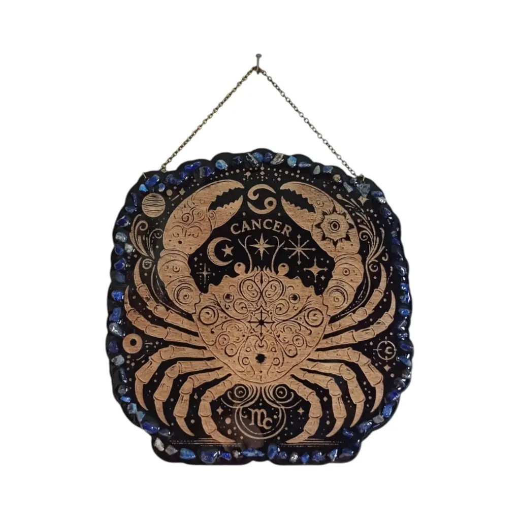 blacksoulcreations-decoration-signe-astrologique-bois-cancer-pierres-naturelles