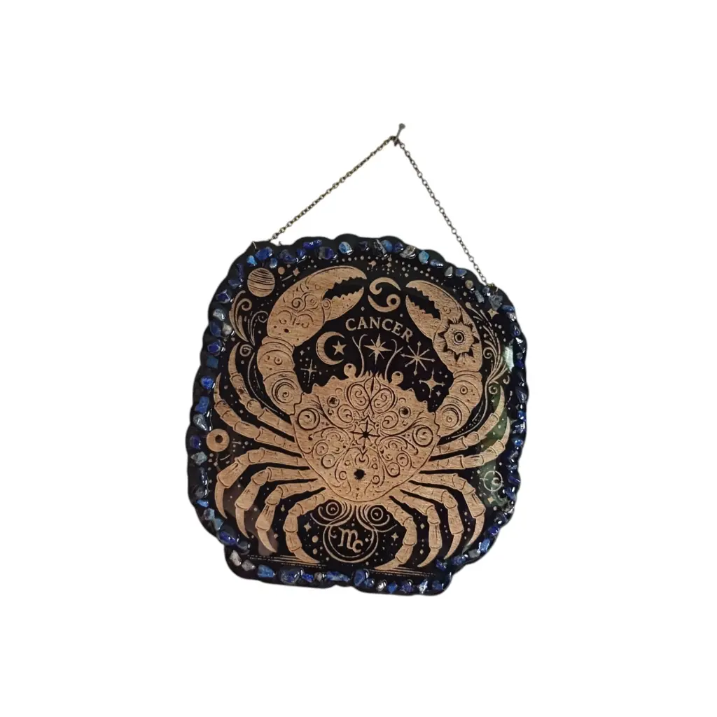 blacksoulcreations-decoration-signe-astrologique-bois-cancer-pierres-naturelles