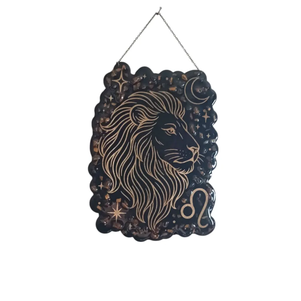 blacksoulcreations-decoration-signe-astrologie-lion-bois-pierres-naturelles