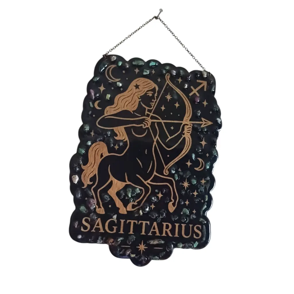 blacksoulcreations-decoration-signe-astrologie-sagittaire-bois-pierres-naturelles