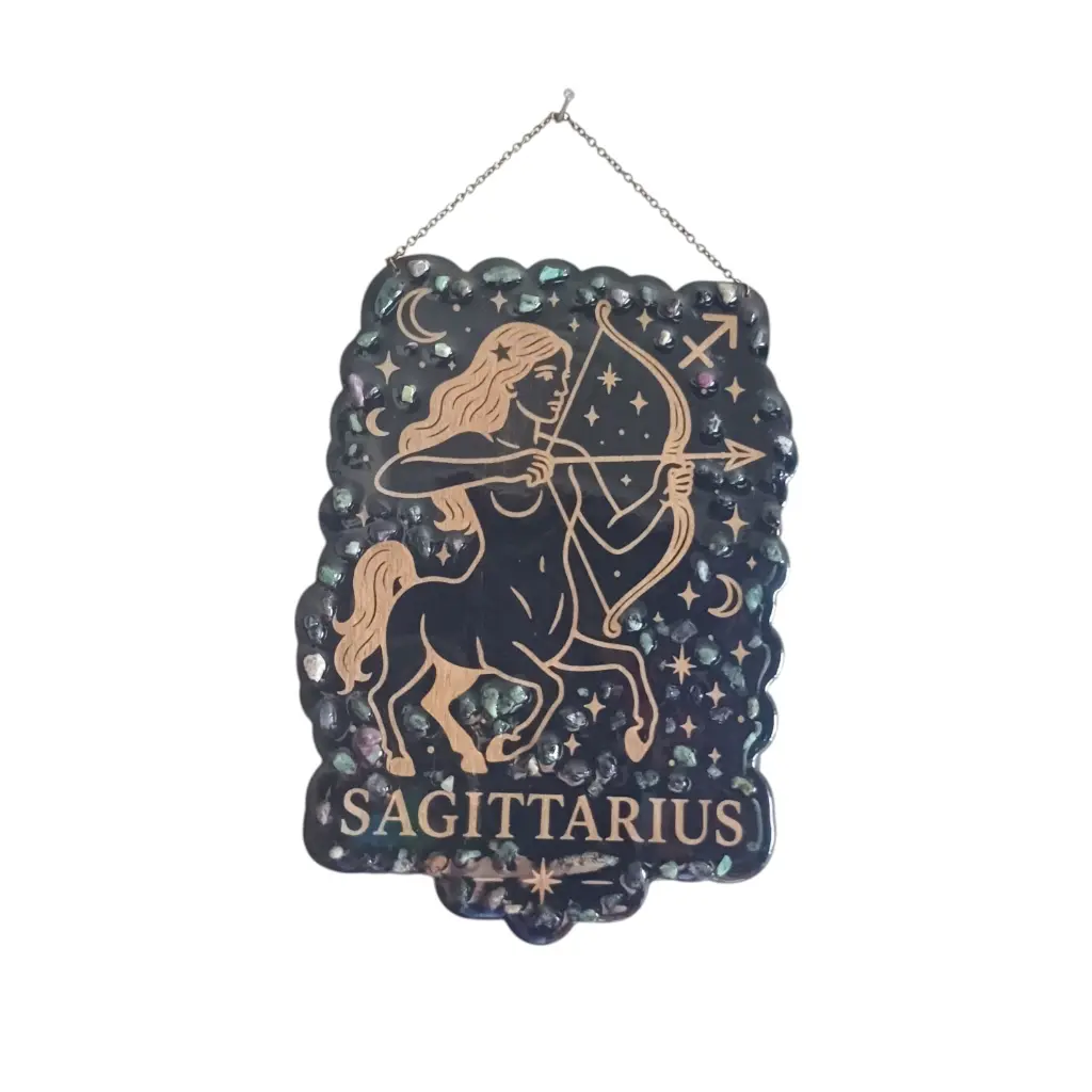 blacksoulcreations-decoration-signe-astrologie-sagittaire-bois-pierres-naturelles