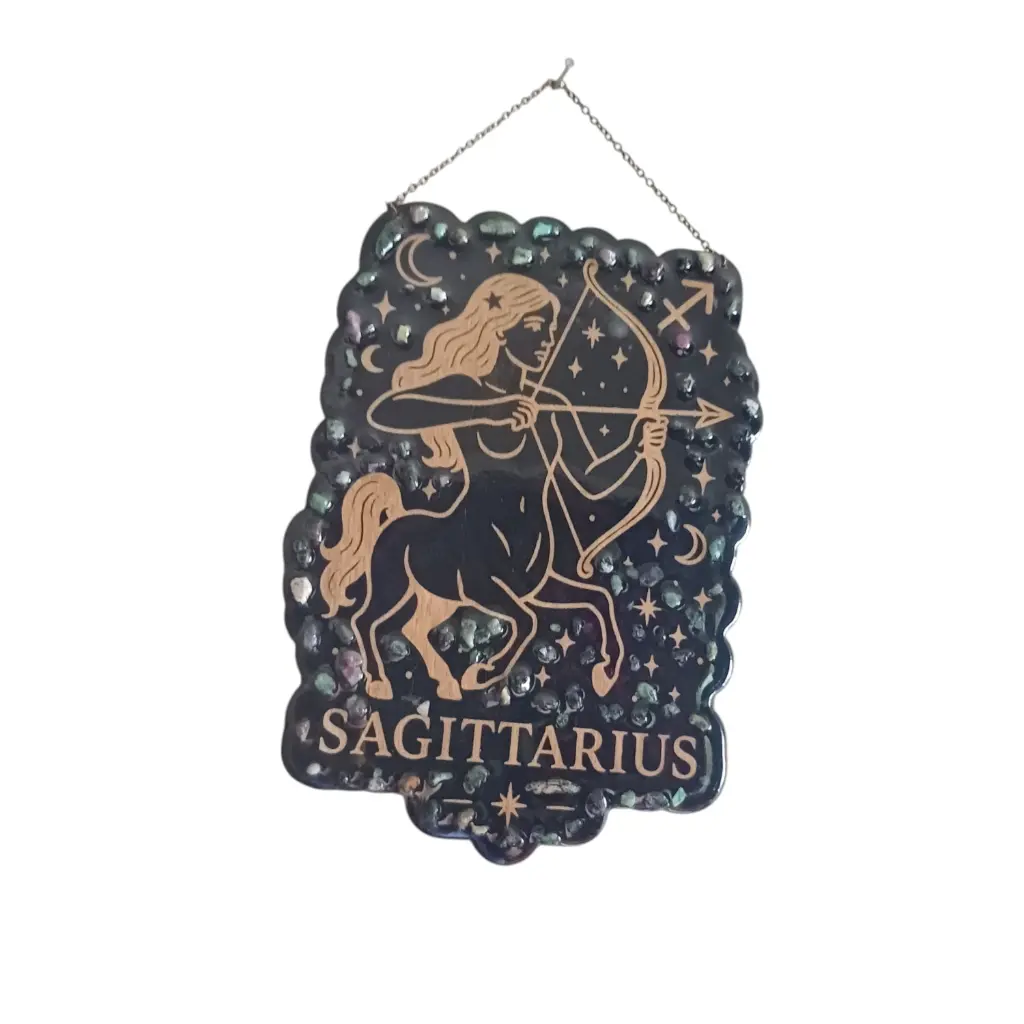 blacksoulcreations-decoration-signe-astrologie-sagittaire-bois-pierres-naturelles