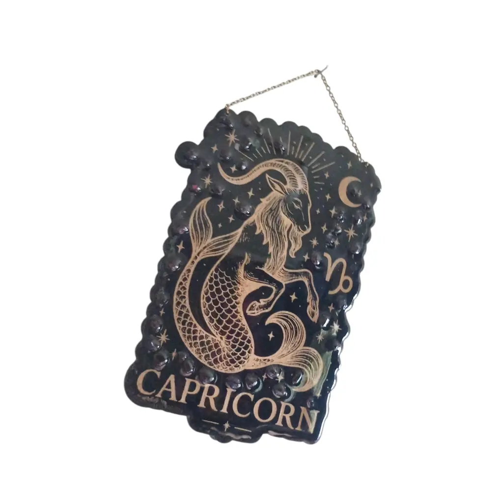 blacksoulcreations-decoration-signe-astrologie-capricorne-bois-pierres-naturelles