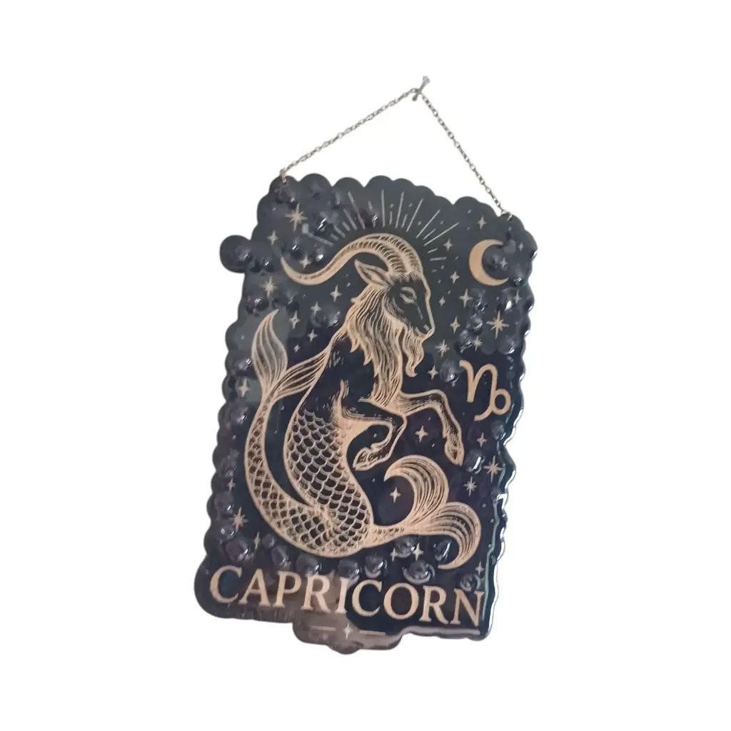 blacksoulcreations-decoration-signe-astrologie-capricorne-bois-pierres-naturelles