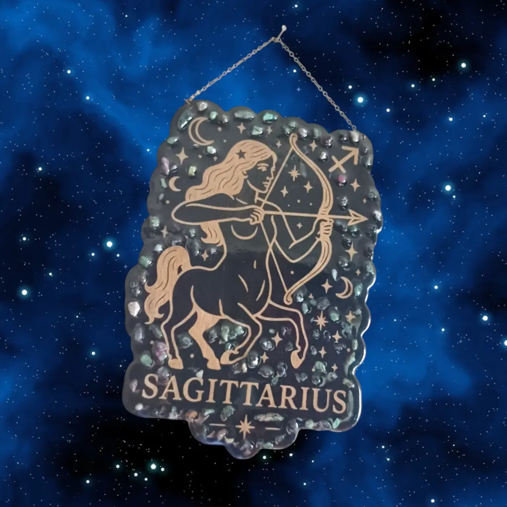 blacksoulcreations-decoration-signe-astrologie-sagittaire-bois-pierres-naturelles