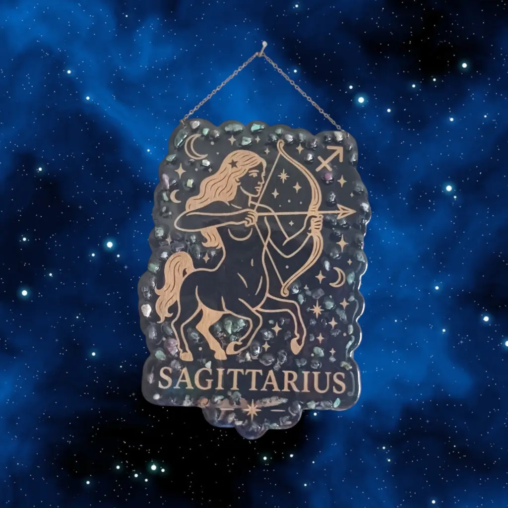 blacksoulcreations-decoration-signe-astrologie-sagittaire-bois-pierres-naturelles