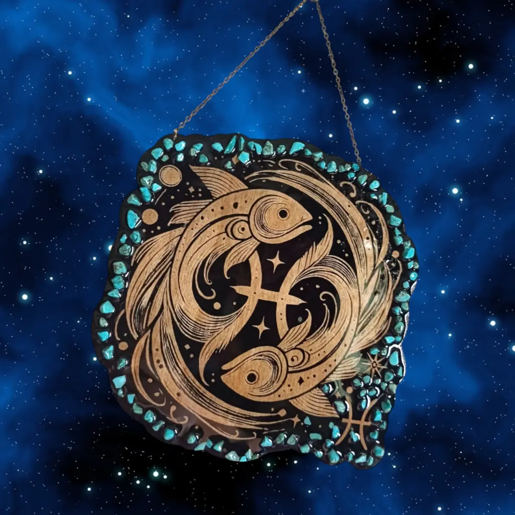 blacksoulcreations-decoration-signe-astrologique-bois-poisson-pierres-naturelles