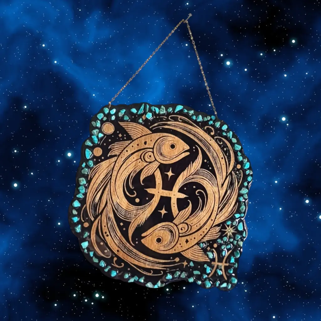 blacksoulcreations-decoration-signe-astrologique-bois-poisson-pierres-naturelles