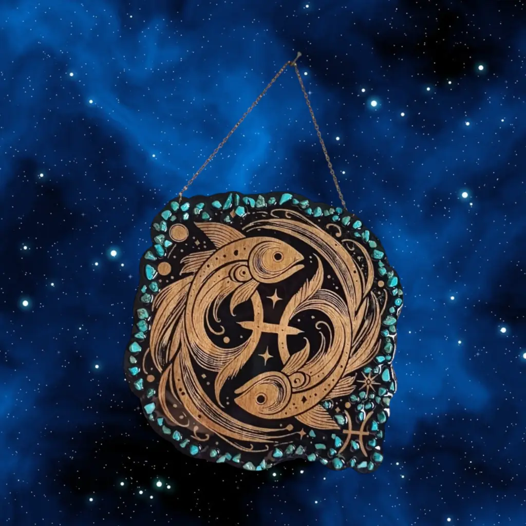 blacksoulcreations-decoration-signe-astrologique-bois-poisson-pierres-naturelles