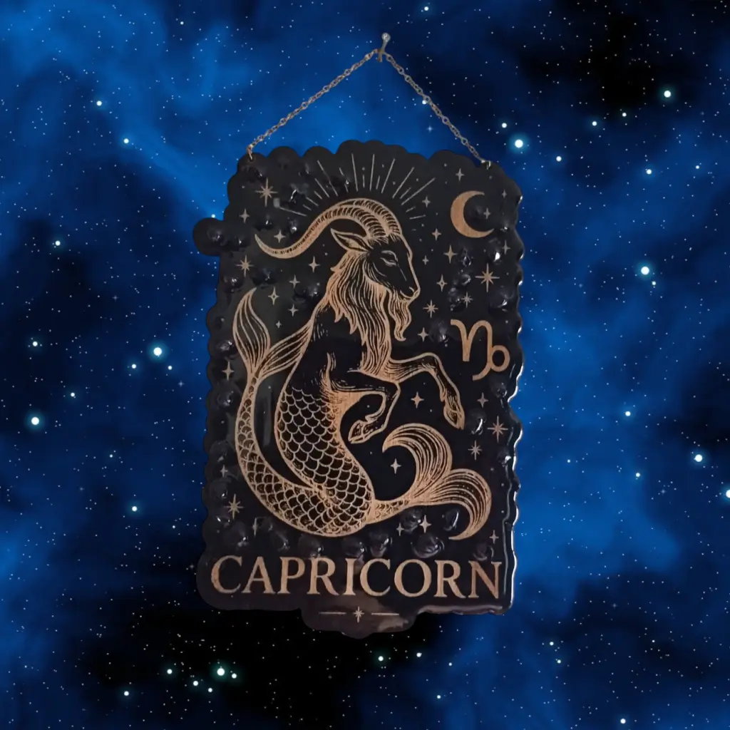 blacksoulcreations-decoration-signe-astrologie-capricorne-bois-pierres-naturelles