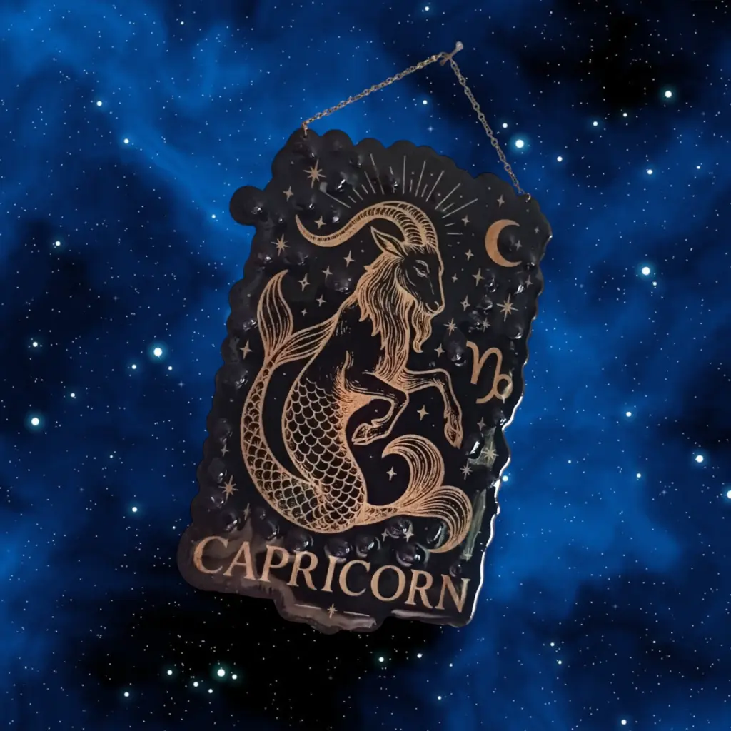 blacksoulcreations-decoration-signe-astrologie-capricorne-bois-pierres-naturelles
