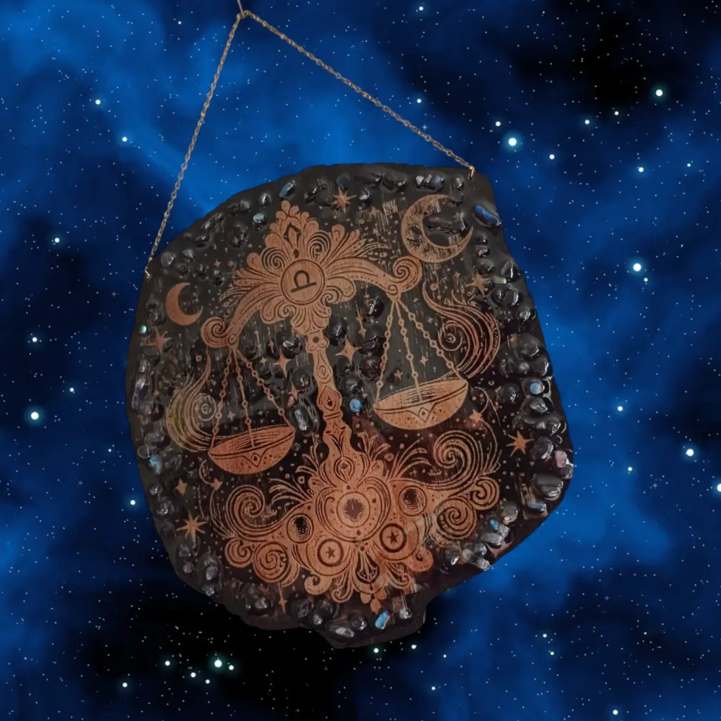 blacksoulcreations-decoration-signe-astrologie-balance-bois-pierres-naturelles