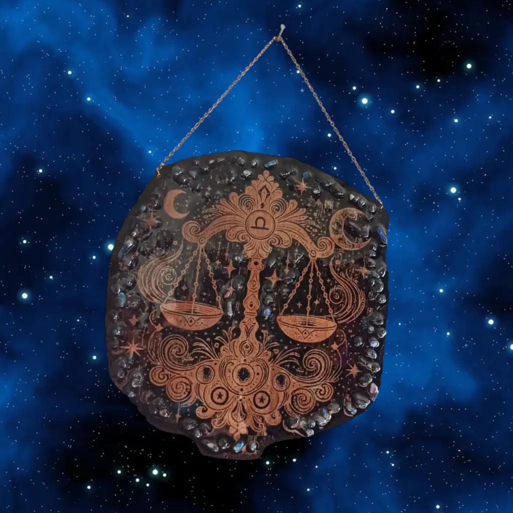 blacksoulcreations-decoration-signe-astrologie-balance-bois-pierres-naturelles