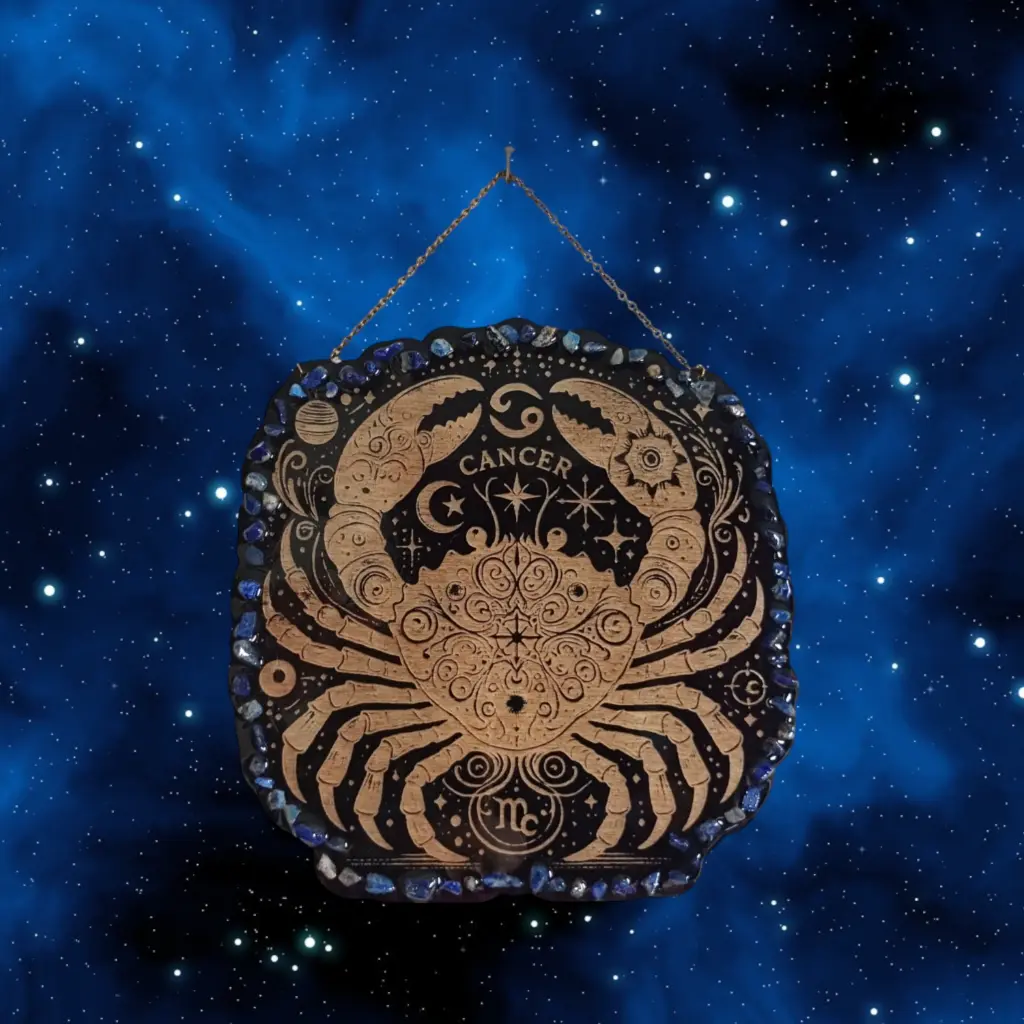 blacksoulcreations-decoration-signe-astrologique-bois-cancer-pierres-naturelles