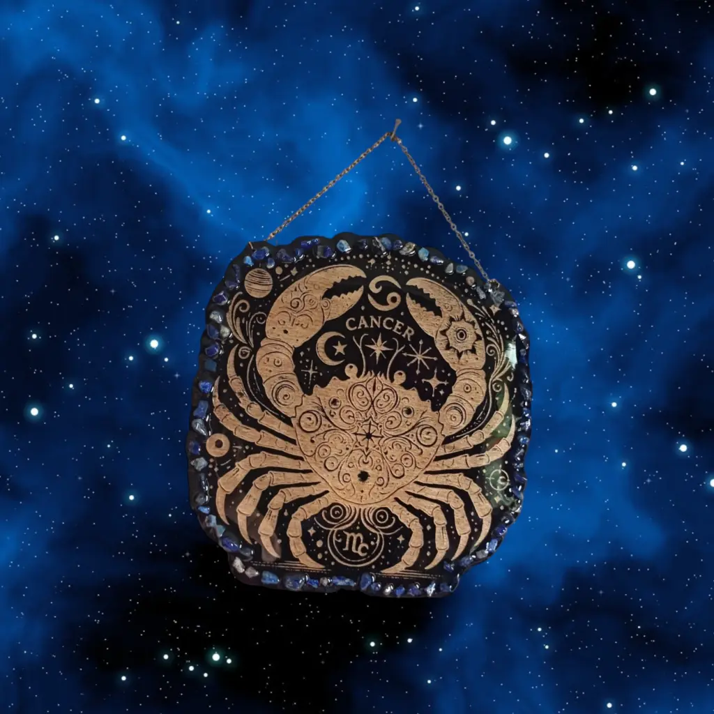 blacksoulcreations-decoration-signe-astrologique-bois-cancer-pierres-naturelles