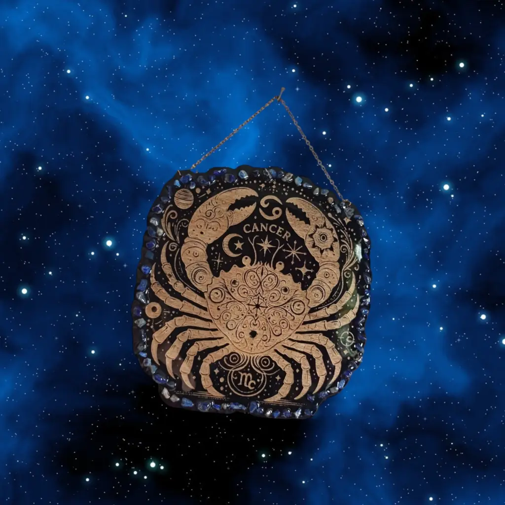 blacksoulcreations-decoration-signe-astrologique-bois-cancer-pierres-naturelles