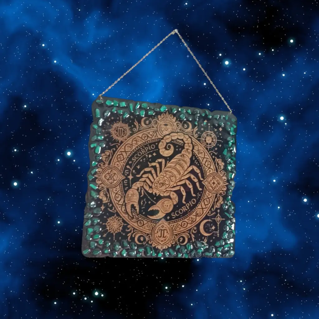 blacksoulcreations-decoration-signe-astrologique-bois-scorpion-pierres-naturelles