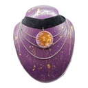 Pendentif lune et soleil en bois gravé avec pierres naturelles