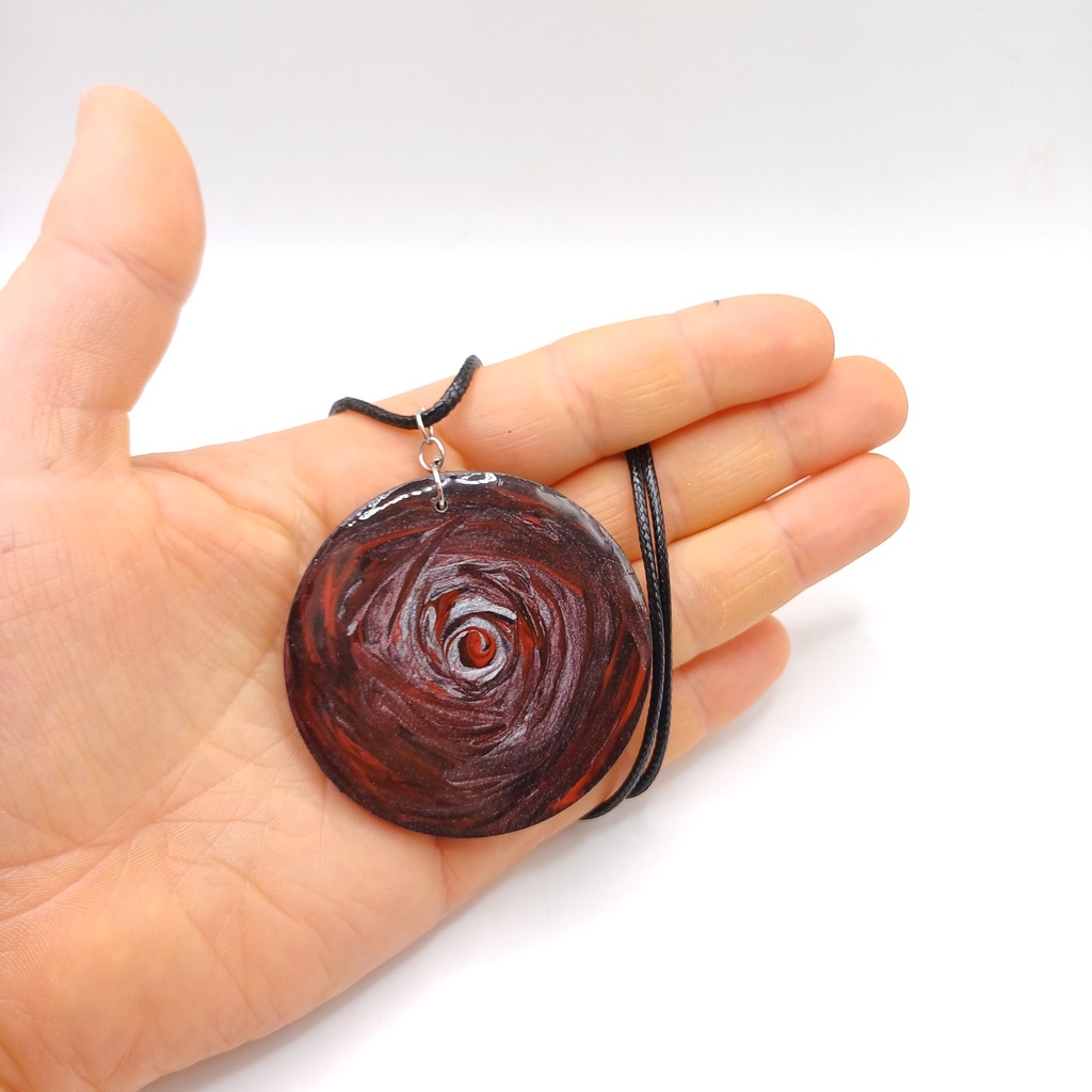 Pendentifs spirale en bois peint à la main 