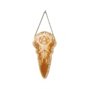Raven skull wooden decoration