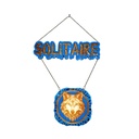 Décoration en bois loup solitaire avec pierres naturelles