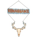 Renaissance wood decoration with natural stones