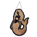 Mermaid wooden decoration with natural stones