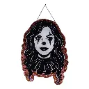 Clown wooden decoration with natural stones 