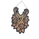 Deer wooden decoration with natural stones