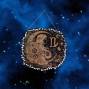 Virgo wooden astrological sign decoration with natural stones