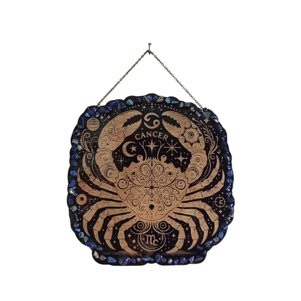 Cancer wooden astrological sign decoration