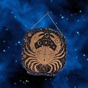 Décoration signe astrologique en bois Cancer avec pierres naturelles 