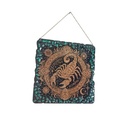 Wooden astrological sign decoration Scorpio and natural stones