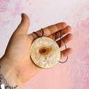 Talisman œil de bois et pierres naturelles Quartz clair