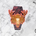 Deer wooden coffin jewelry box with natural stones 