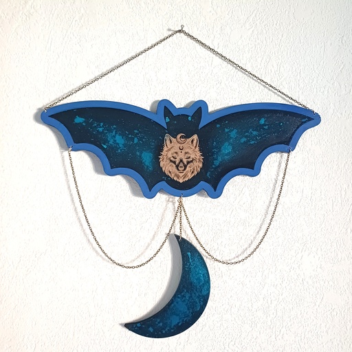 Décoration chauve-souris en bois  