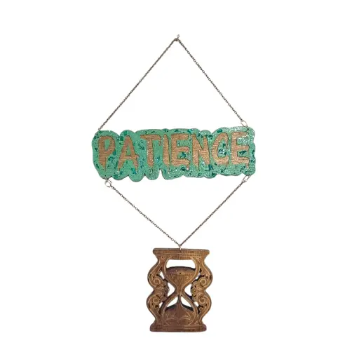 Décoration patience et sablier en bois