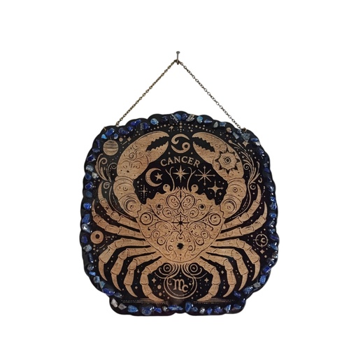 Cancer wooden astrological sign decoration